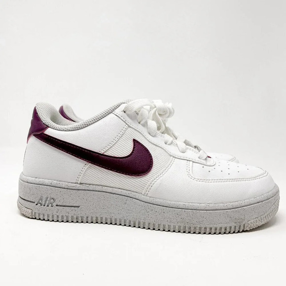 Nike Air Force 1 Crater Next Nature GS Sneaker Shoe White Sangria Burgundy 7.5 - Picture 3 of 10
